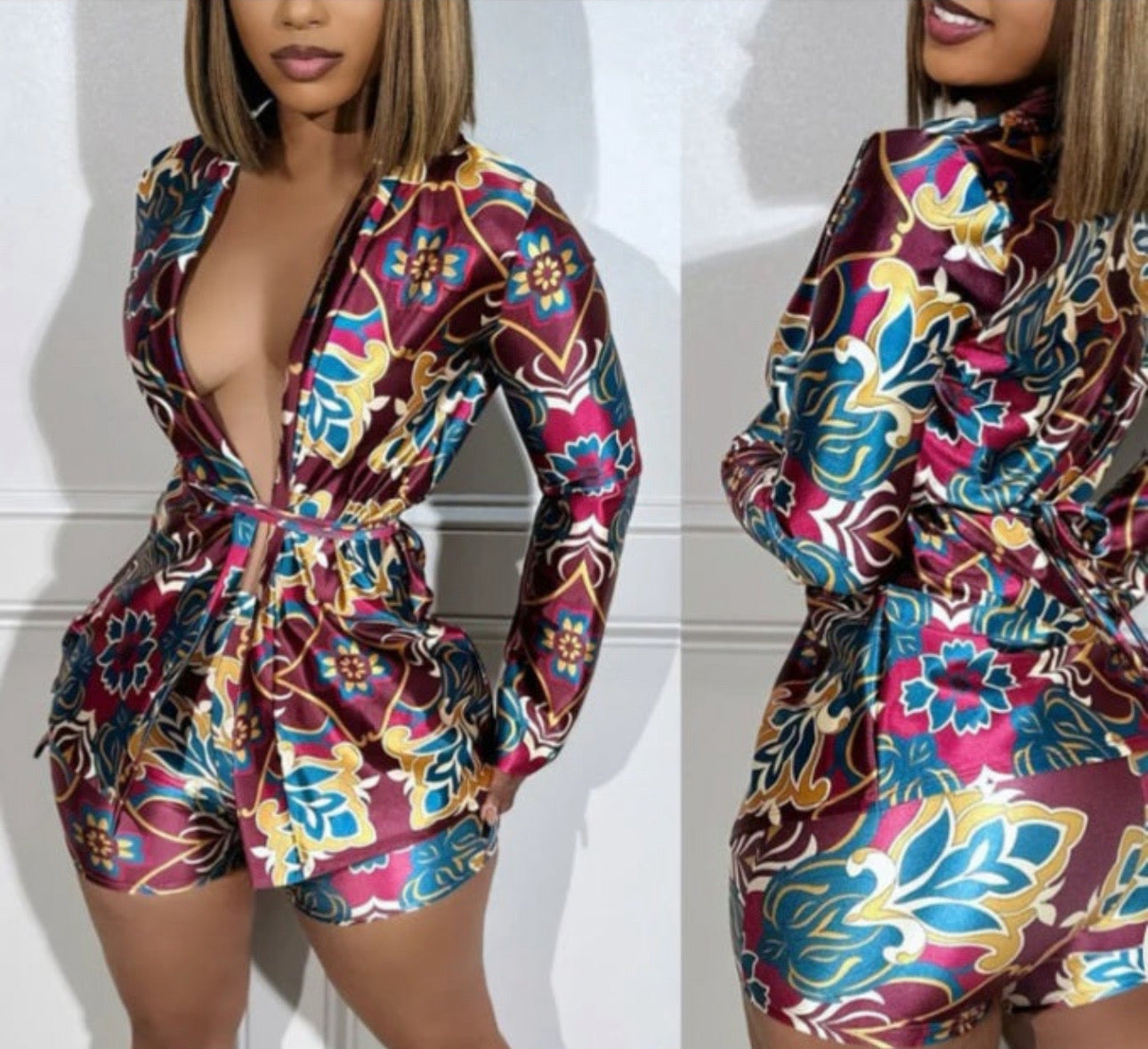 Two Piece Satin Set