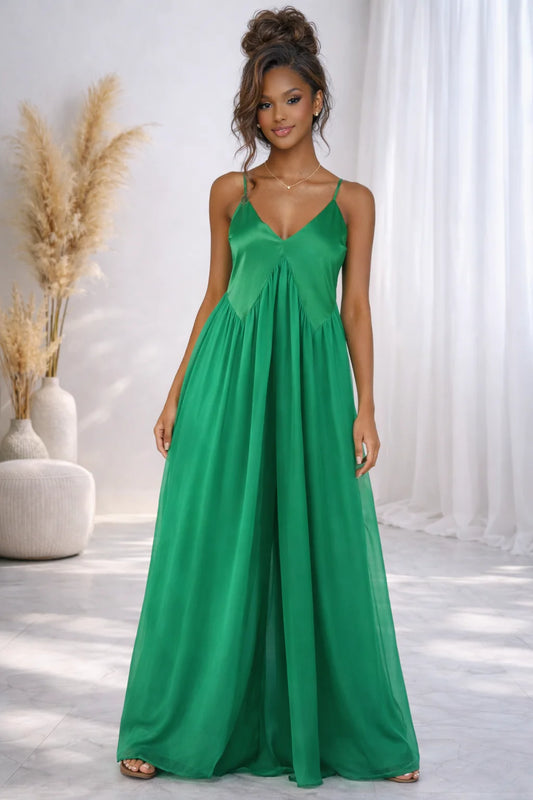 Satin Chiffon Jumpsuit