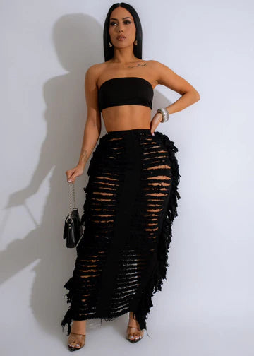 Distressed Skirt